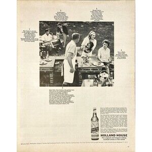 Holland House Cocktail Mix "The Original & Largest selling" Vtg Print Ad 1963